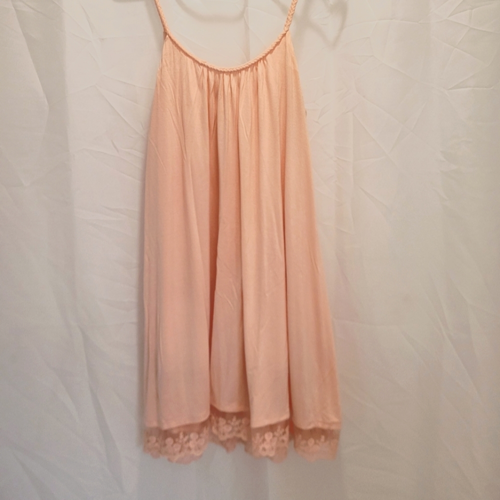 Pink Tunic Tank w/ lace size L